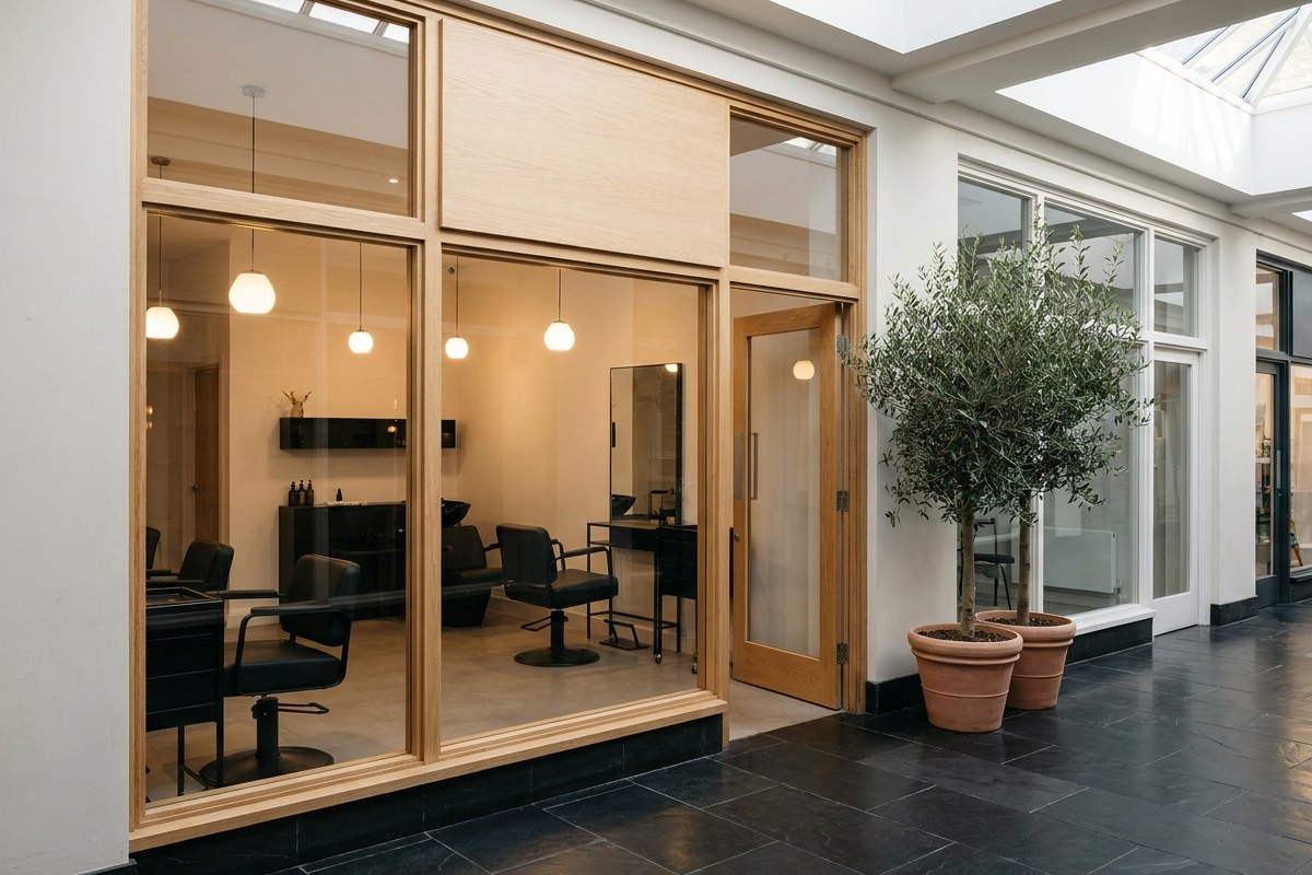 Der Eingang des Salons in der Passage Schützenstraße 41